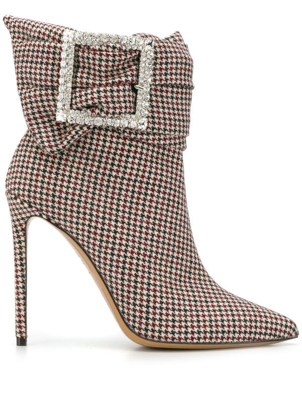houndstooth ankle boots