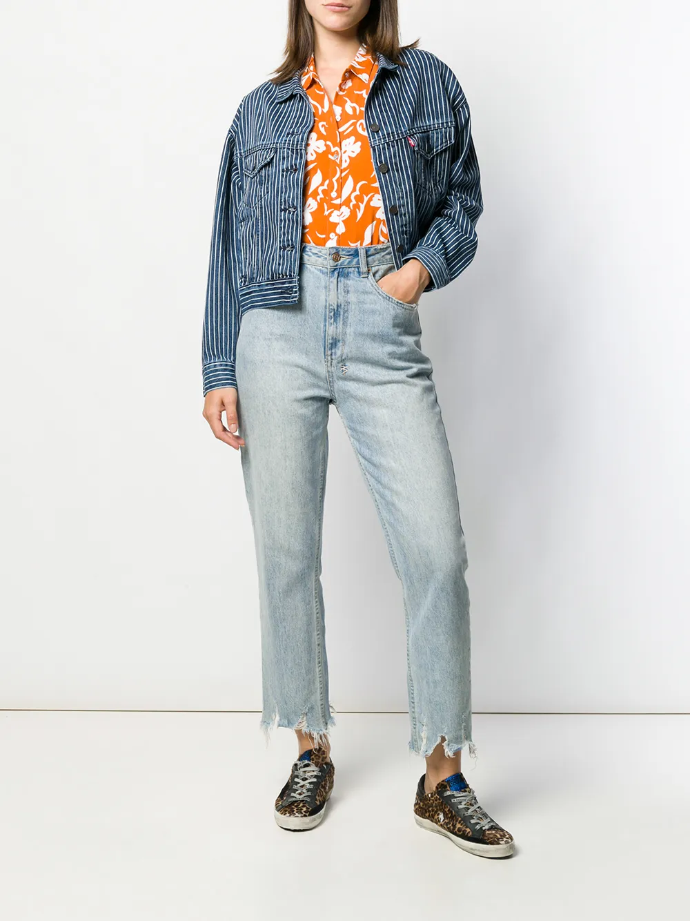 levi's striped denim jacket