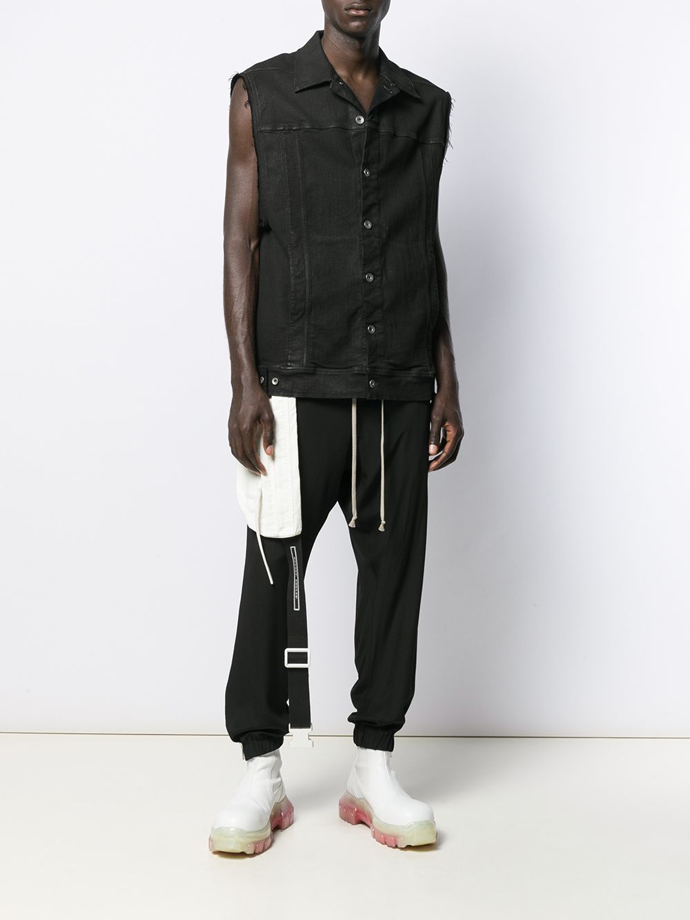 Shop Rick Owens Drkshdw Sleeveless Denim Jacket In Black