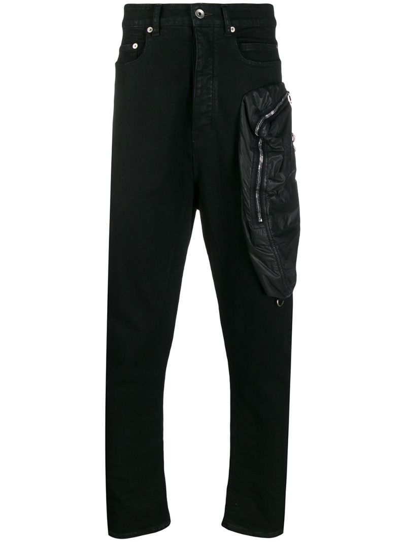 Shop Rick Owens Drkshdw Tapered Drop-crotch Jeans In Black