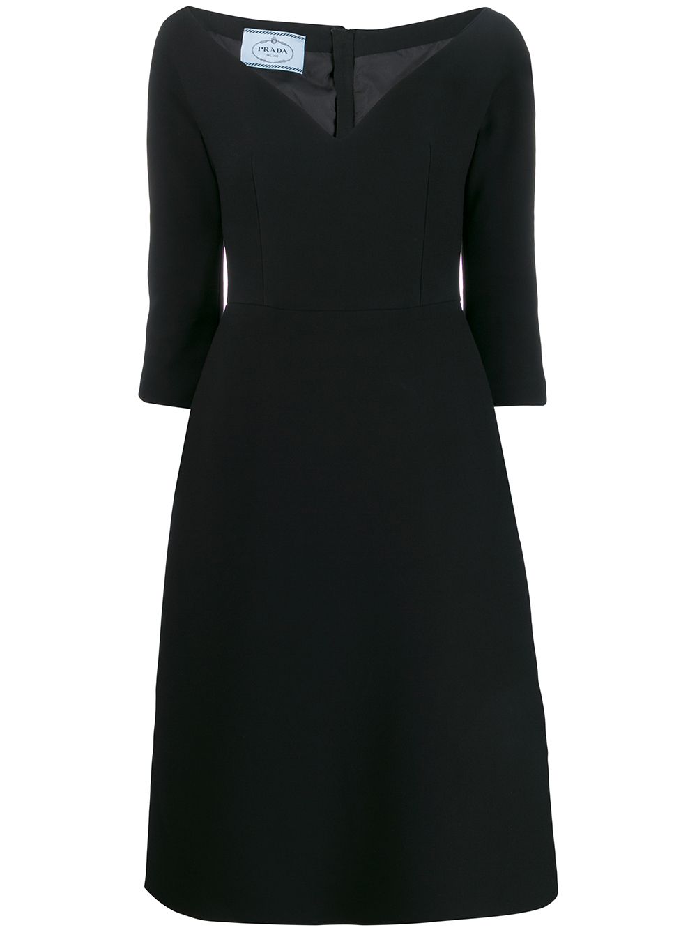 фото Prada платье средней длины с v-образным вырезом