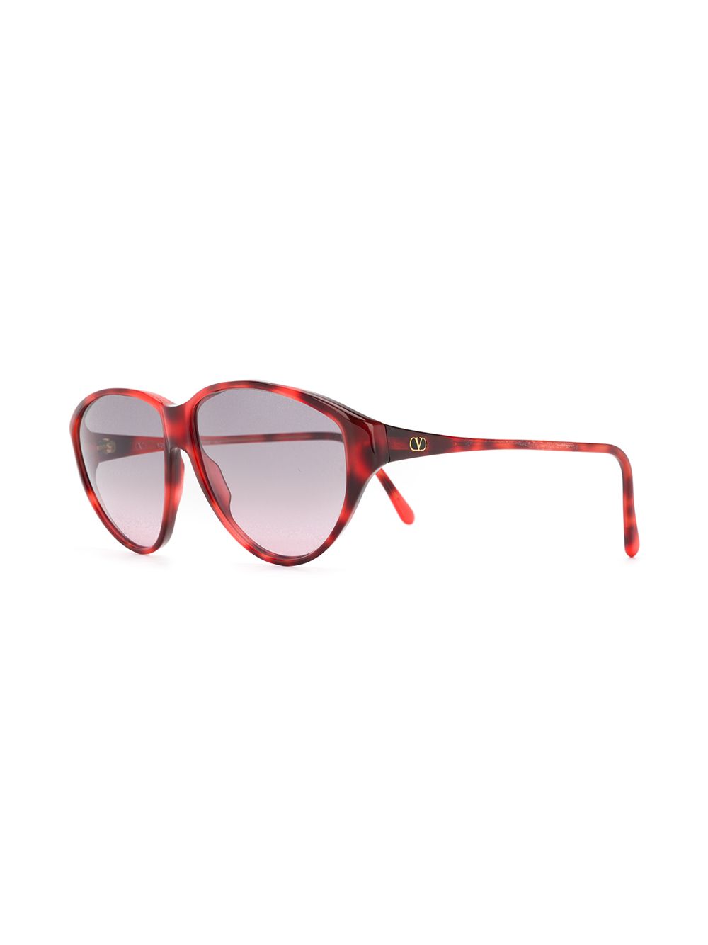 Valentino Garavani Pre-Owned 90's zonnebril met ovaal montuur - Rood