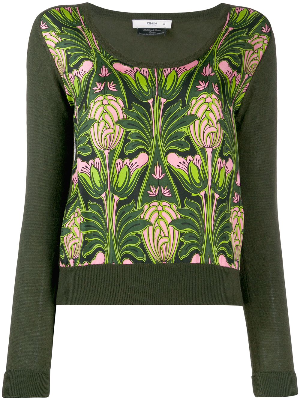 фото Prada Pre-Owned трикотажная блузка 1990-х годов с цветочным принтом