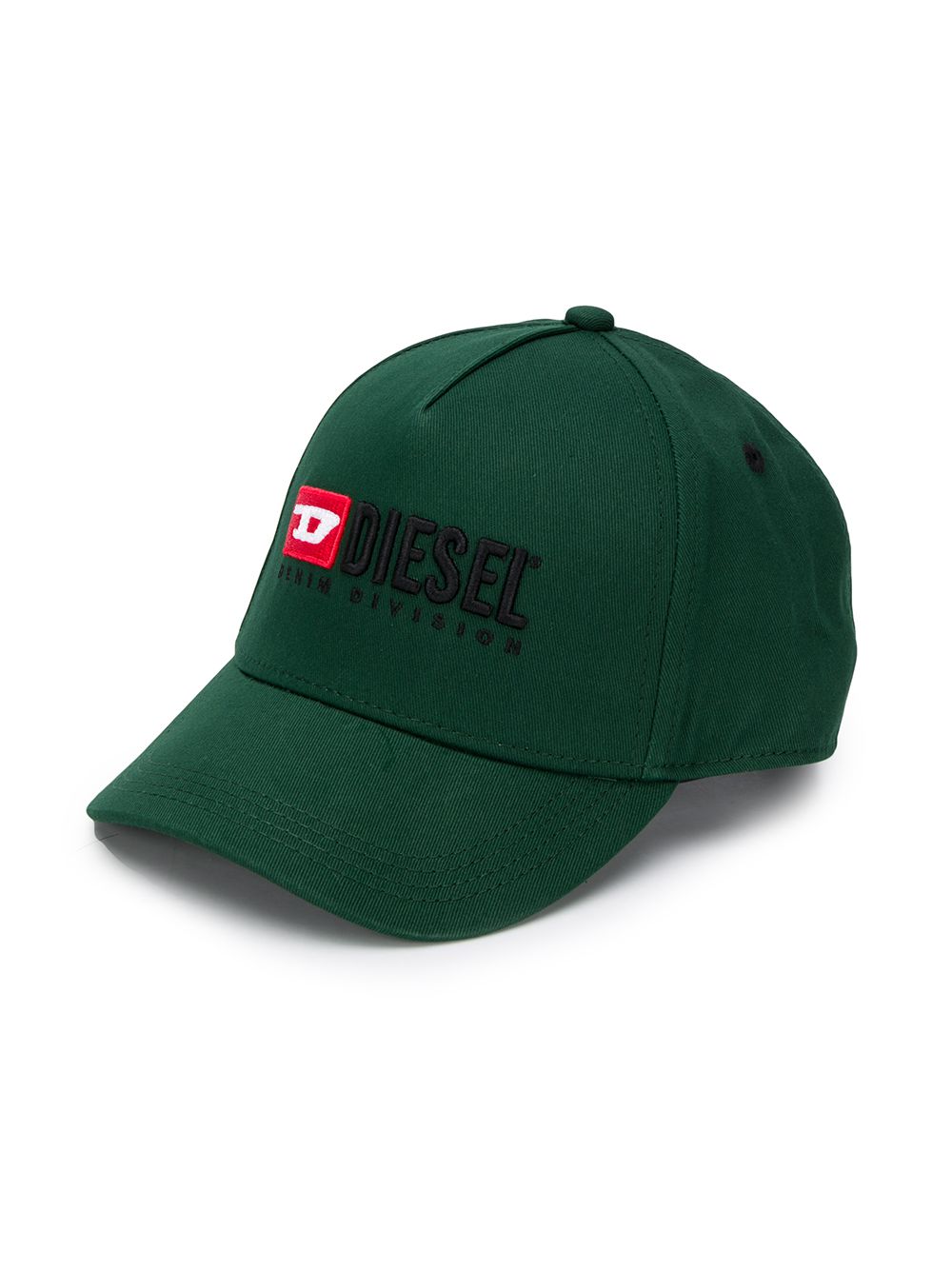 Diesel Kids' Logo Embroidered Cap In Green