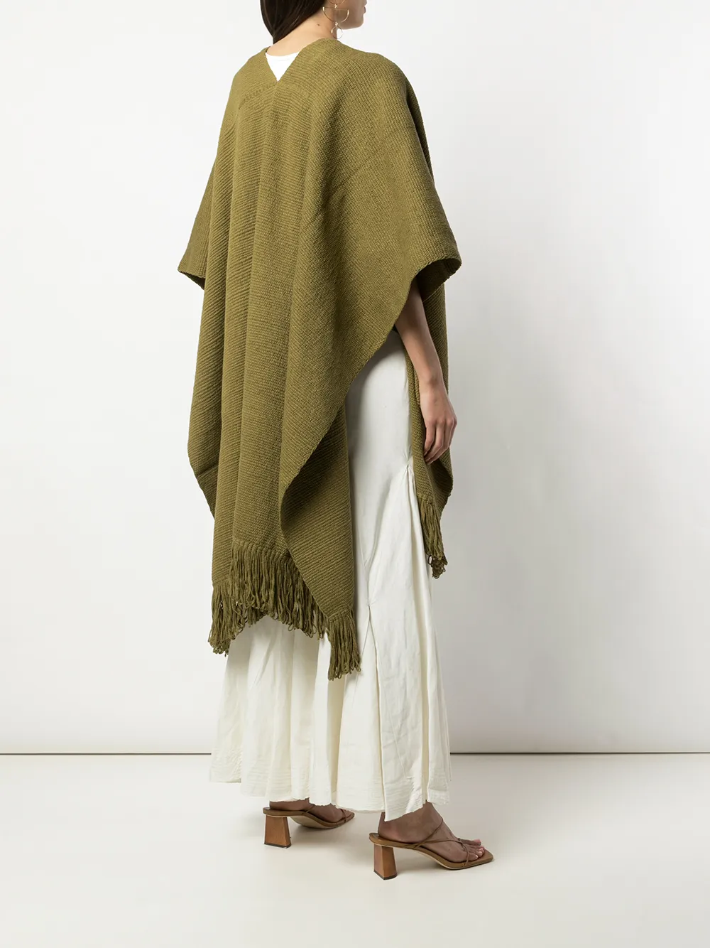 Voz Short-sleeve Flared Cardi-coat In Green