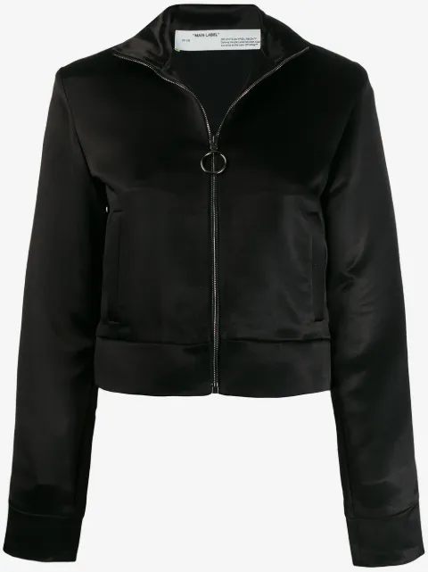 Off-White chaqueta con cremallera y rayas en contraste