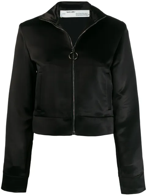 Off-White contrast stripe zip-front jacket
