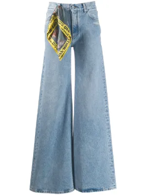 off white wide leg jeans