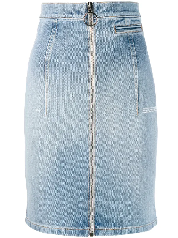 denim skirt zip front