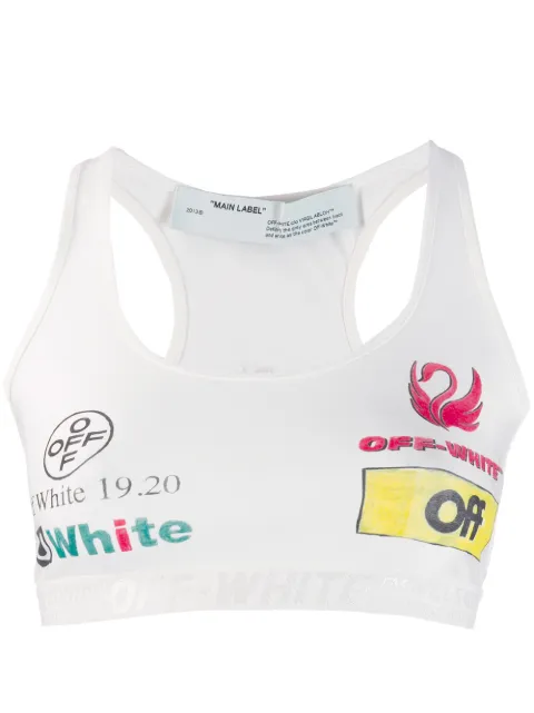 Off-White logo print bralette top