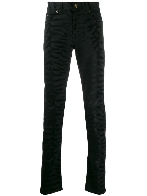 Saint Laurent zebra printed skinny jeans