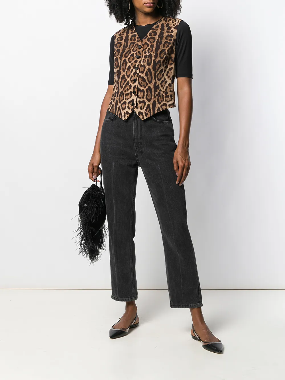 Dolce & Gabbana Gilet met luipaardprint Bruin