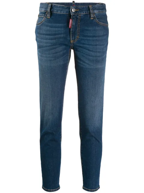 DSQUARED2 cropped logo rise jeans