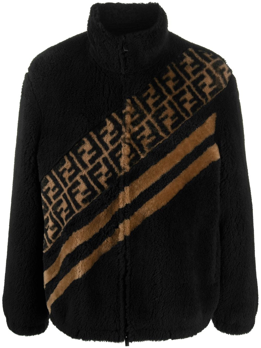 FF motif faux fur jacket