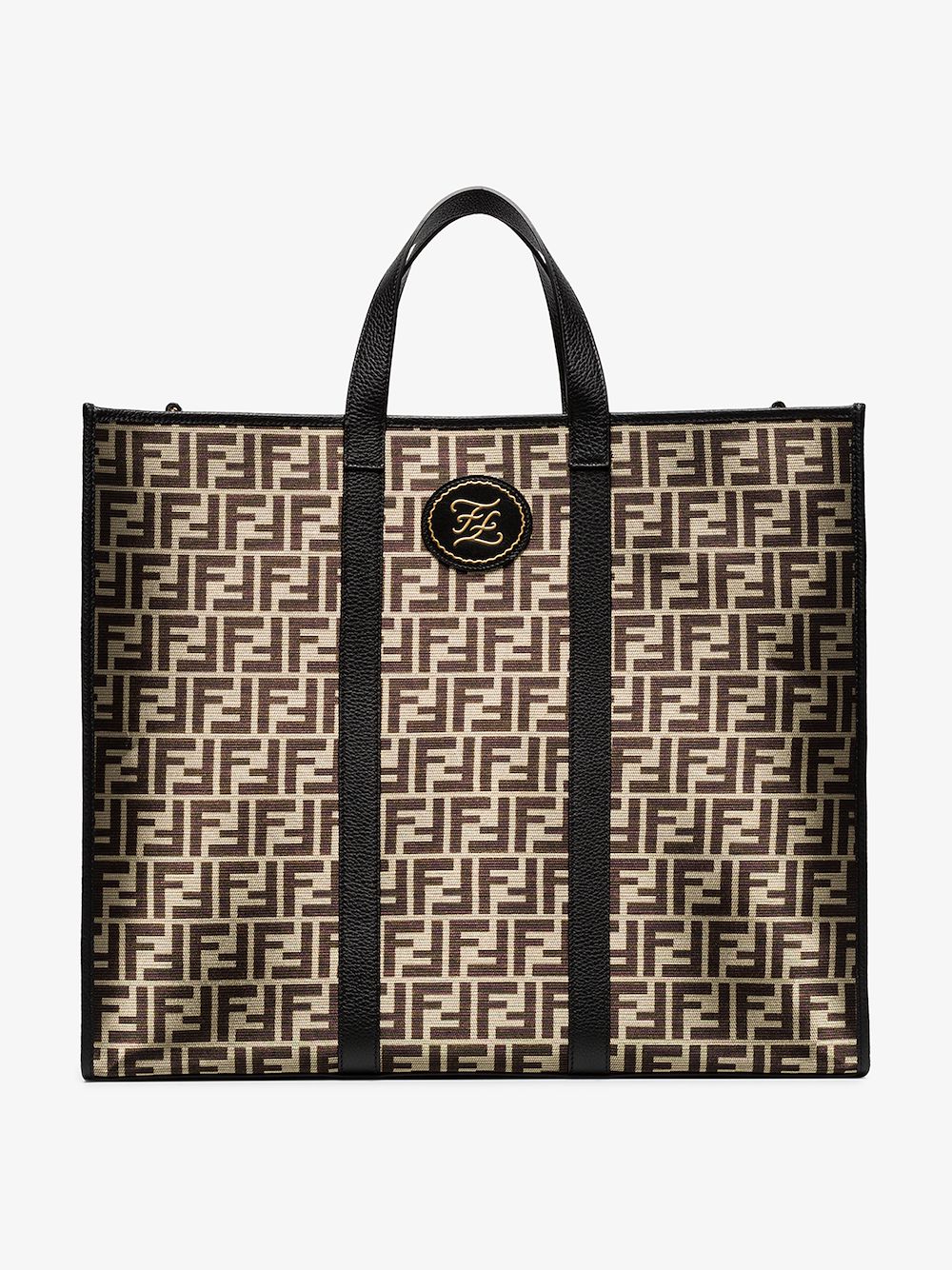 FENDI FENDI BLACK MANIA LOGO TOTE BAG,7VA391A91T14212608