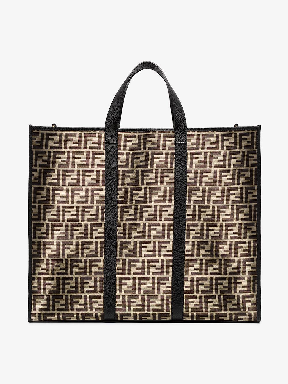 FENDI FENDI BLACK MANIA LOGO TOTE BAG,7VA391A91T14212608