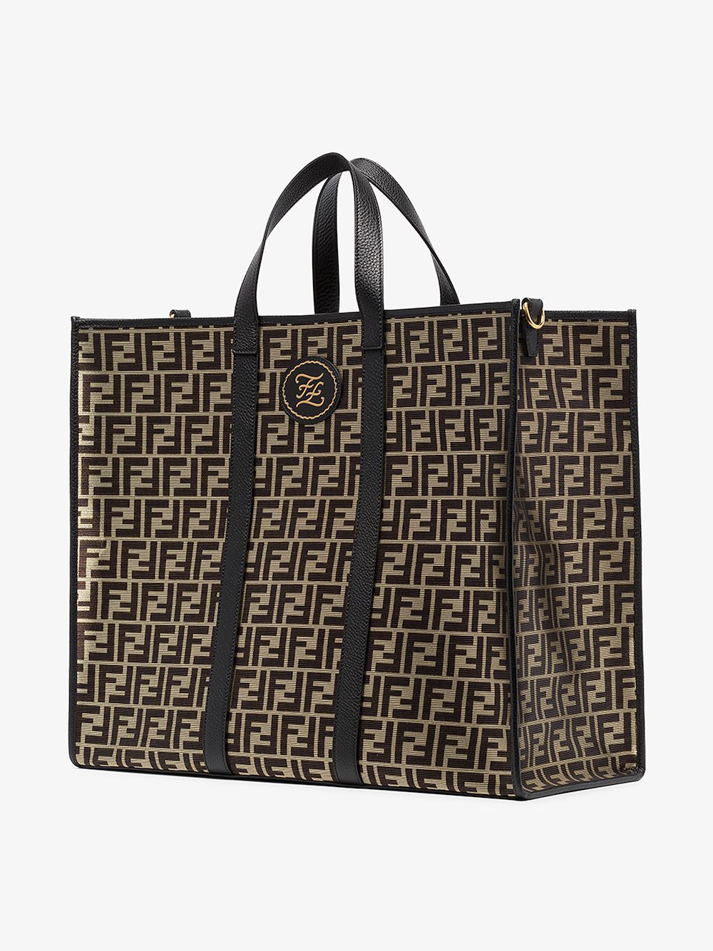 FENDI FENDI BLACK MANIA LOGO TOTE BAG,7VA391A91T14212608