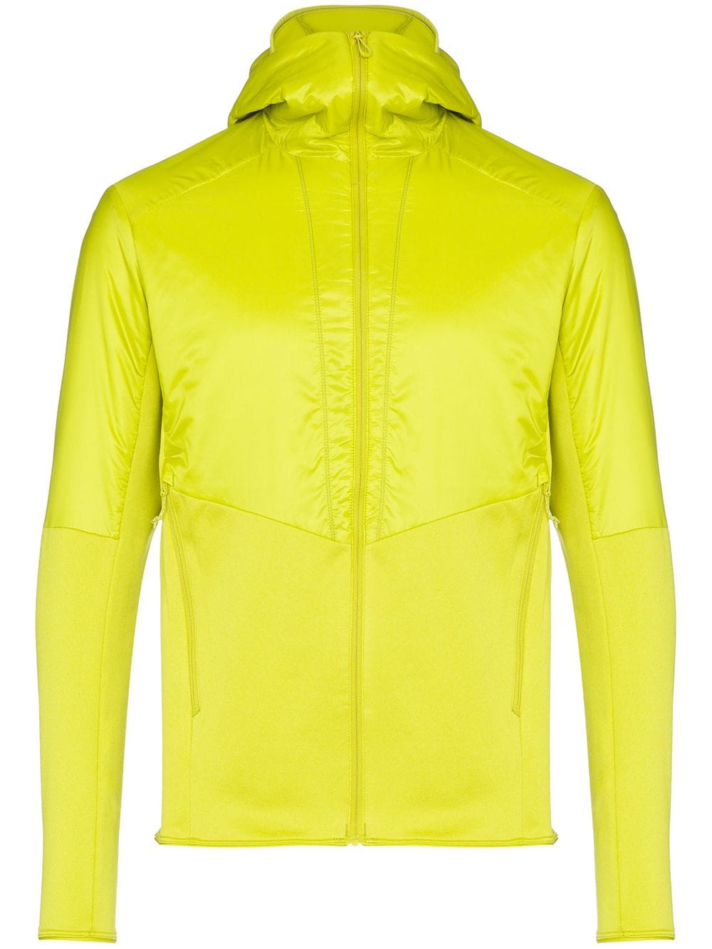 Shop Salomon Outline Hooded Zip-front Jacket In Yellow