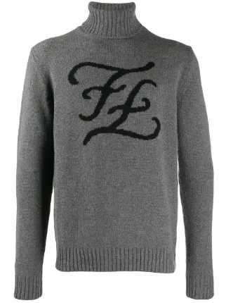 fendi logo roll neck jumper