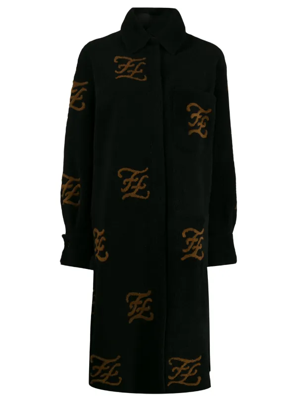 fendi ff motif shearling jacket