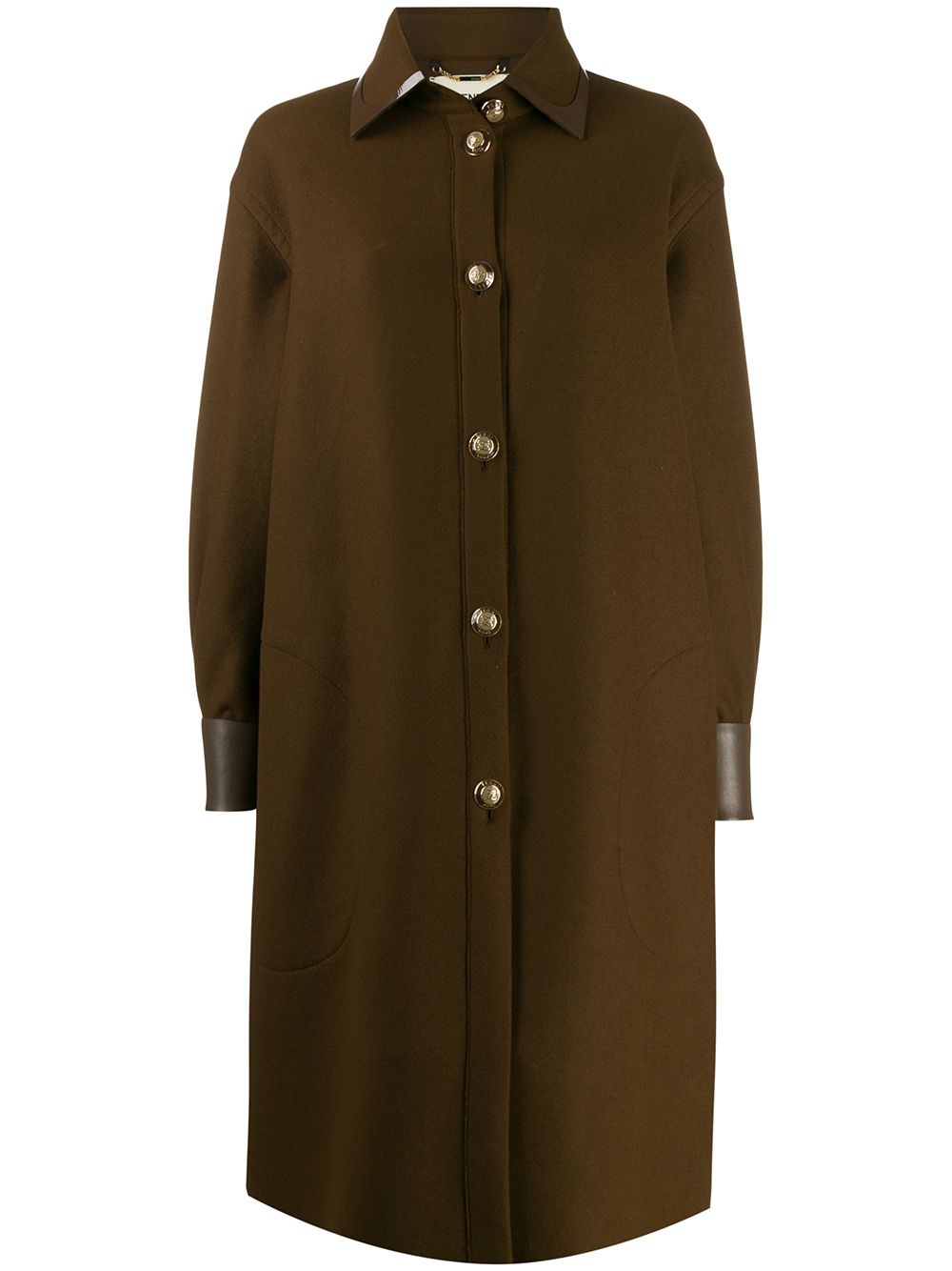 фото Fendi длинное пальто-рубашка