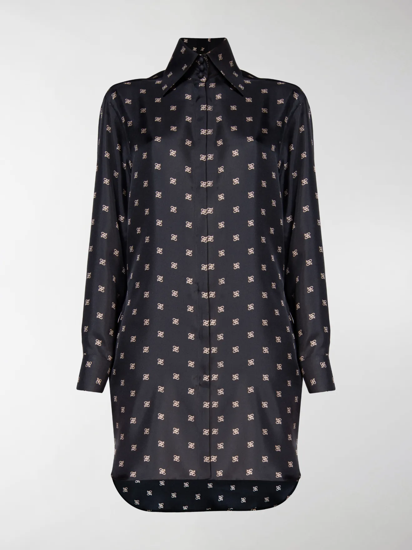 FENDI Karligraphy motif shirt dress black | MODES