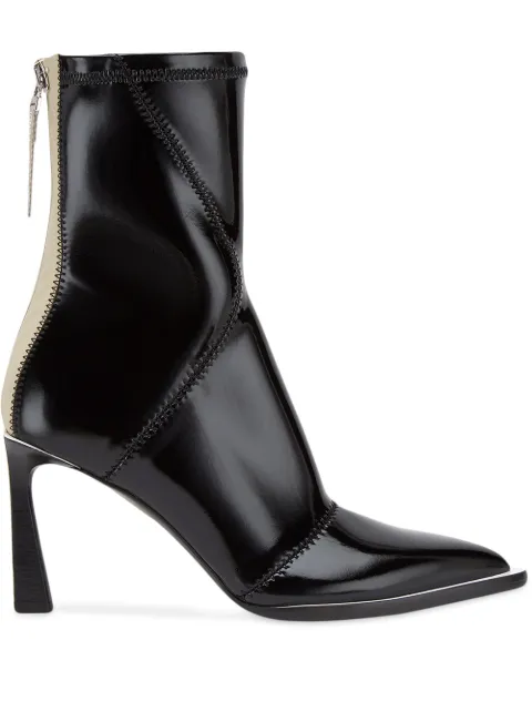Click to view more detailed imagery on our partner's website Fendi Two-tone Glossed-neoprene Ankle Boots In Black