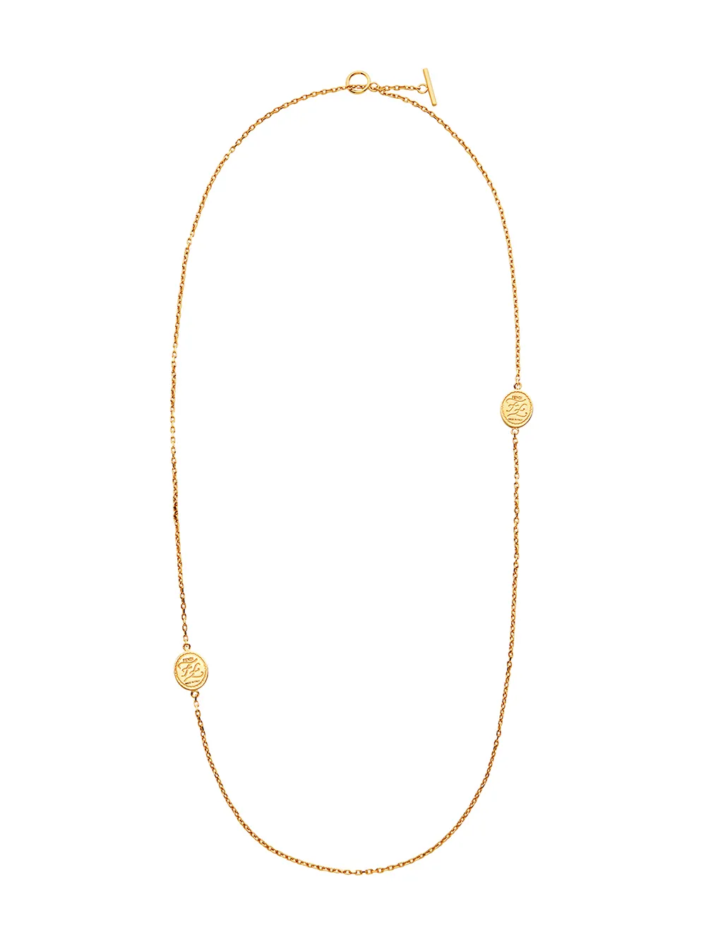 Fendi FF karligraphy logo engraved necklace Fendi FF karligraphy logo engraved necklace