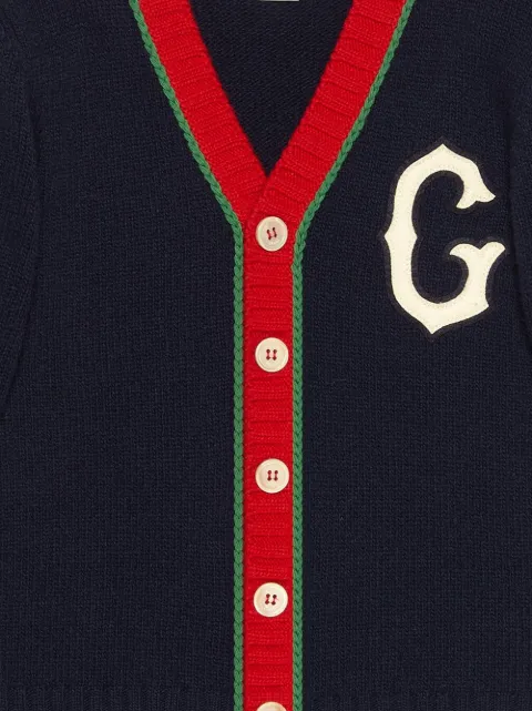 GUCCI logo colour-block cardigan
