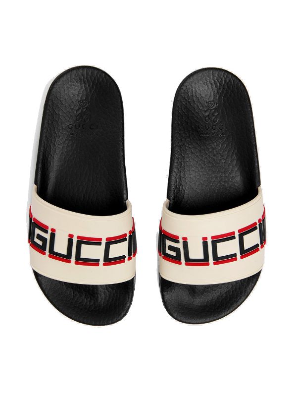 Gucci Kids Logo Print Pool Slides 