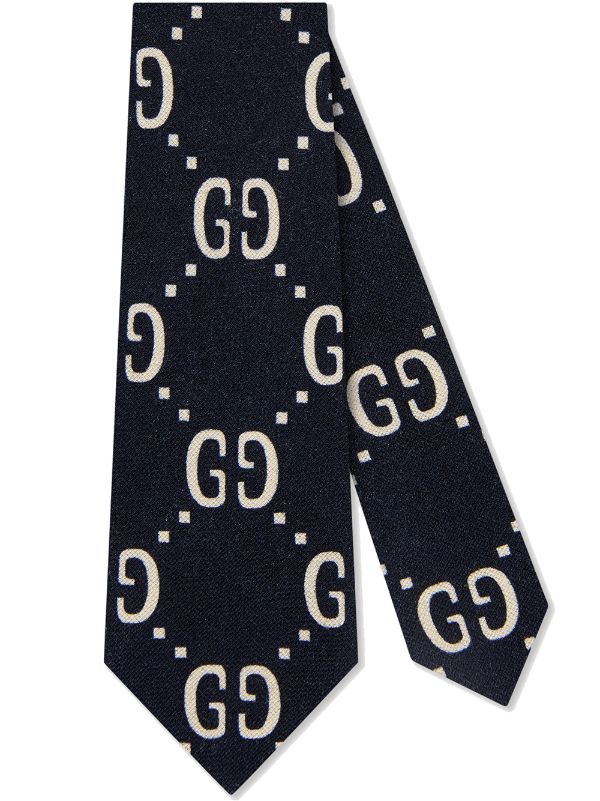 Shop blue Gucci Kids GG logo tie with 