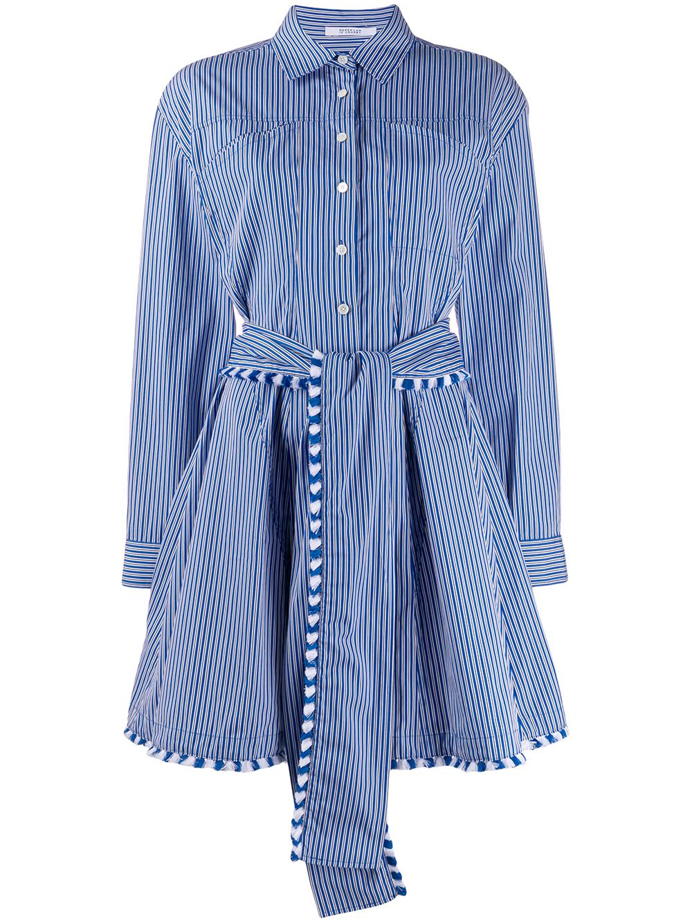 Shop Derek Lam 10 Crosby Striped Shirt Dress In Blue