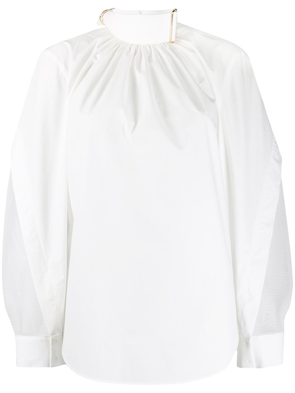 фото Fendi блузка с драпировкой и ремнем на воротнике