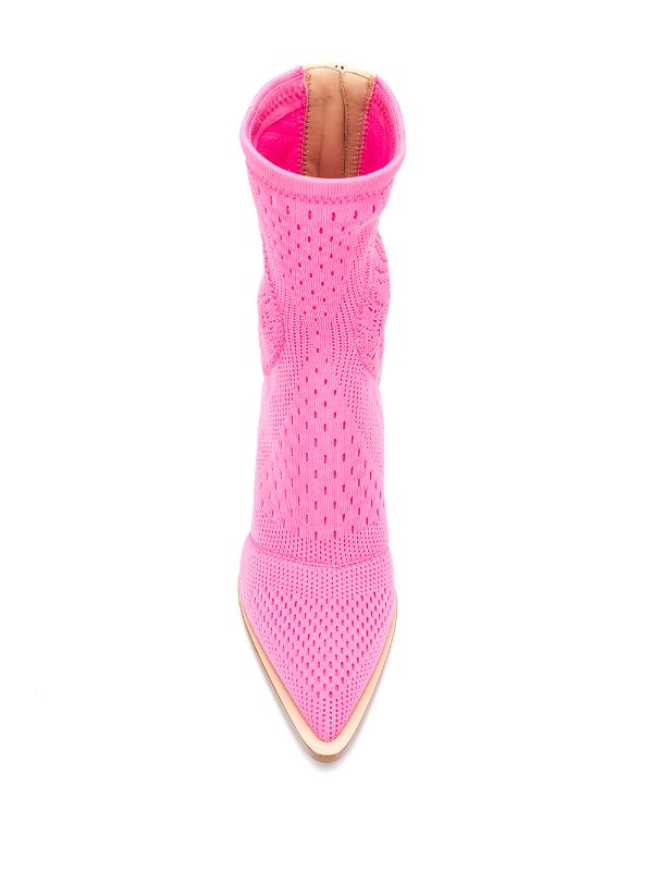 pink Fendi FFrame jacquard ankle boots 
