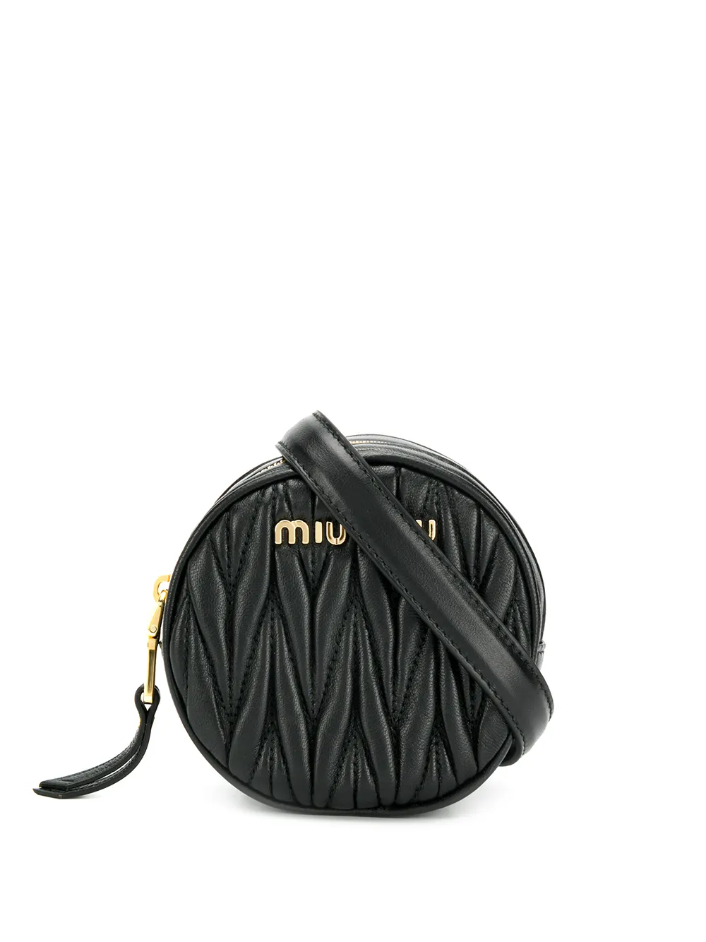 Miu Miu Round Matelasse Belt Bag Black 5cc392n Farfetch
