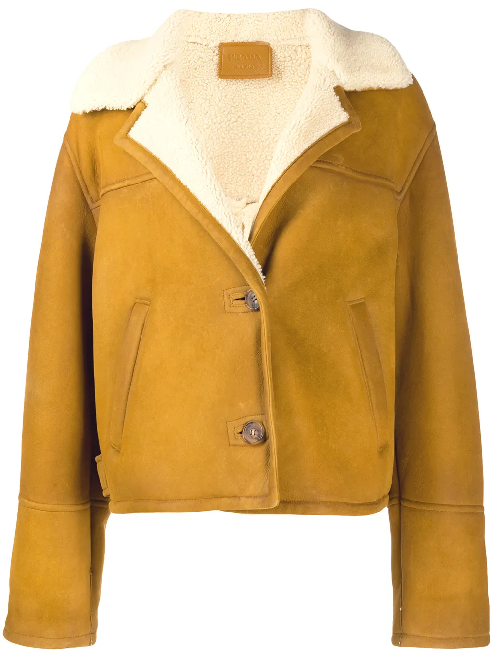 veste crop en peau de mouton retournée