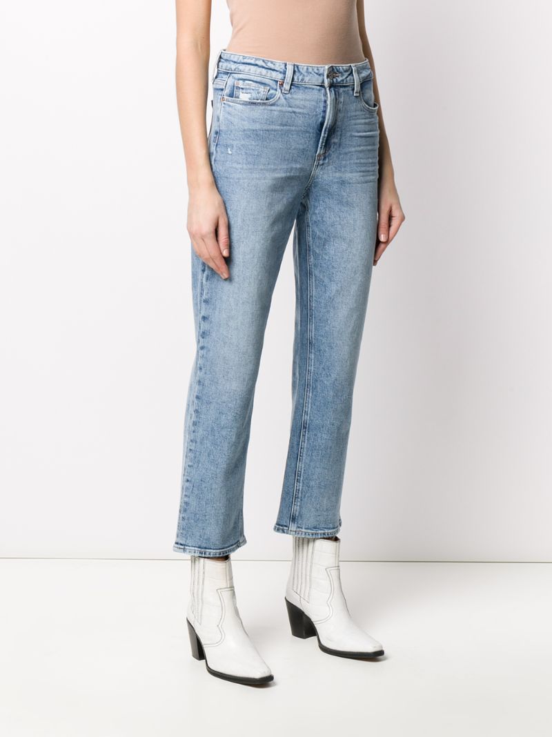 Shop Paige Denim High Rise Cropped Jeans In Blue