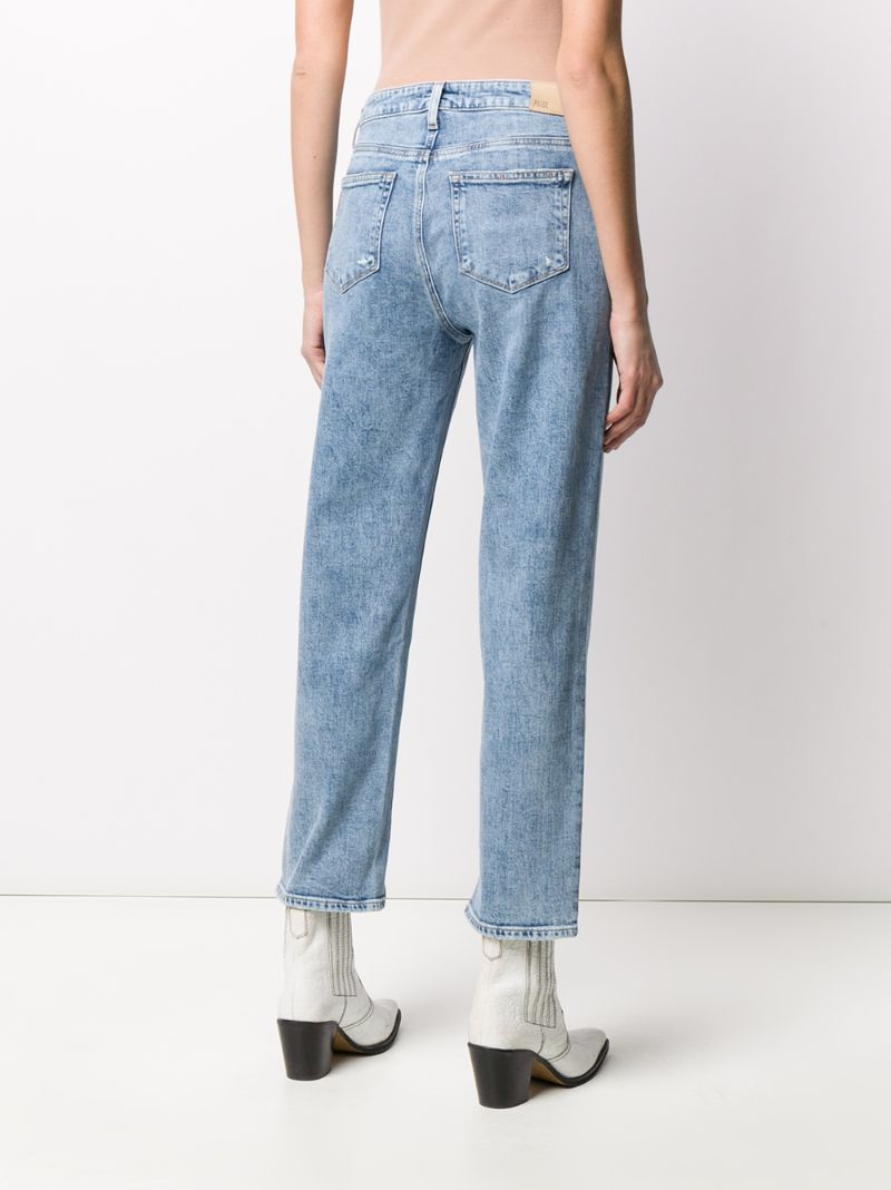 Shop Paige Denim High Rise Cropped Jeans In Blue