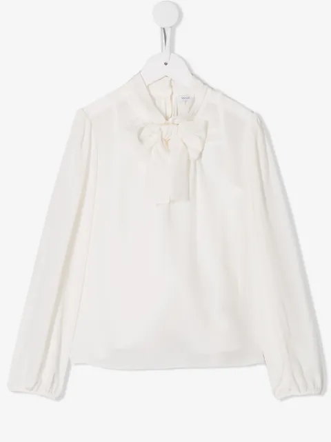 Dolce & Gabbana Kids pussy-bow crepe-de-chine blouse