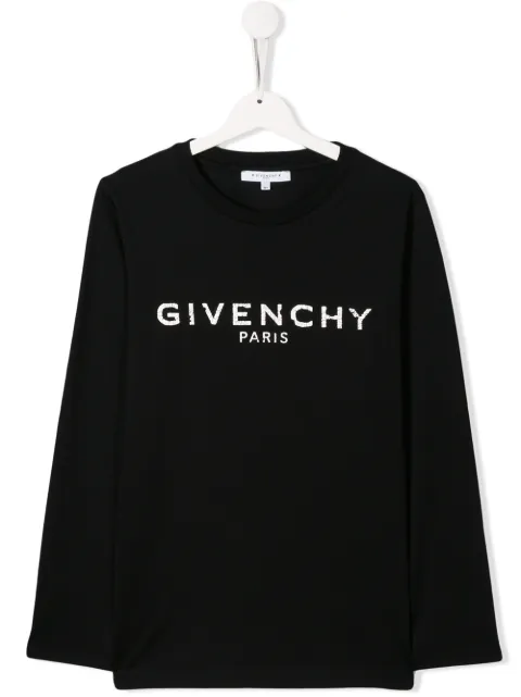Click to view more detailed imagery on our partner's website Givenchy Kids' Distressed Logo Sweatshirt In Black