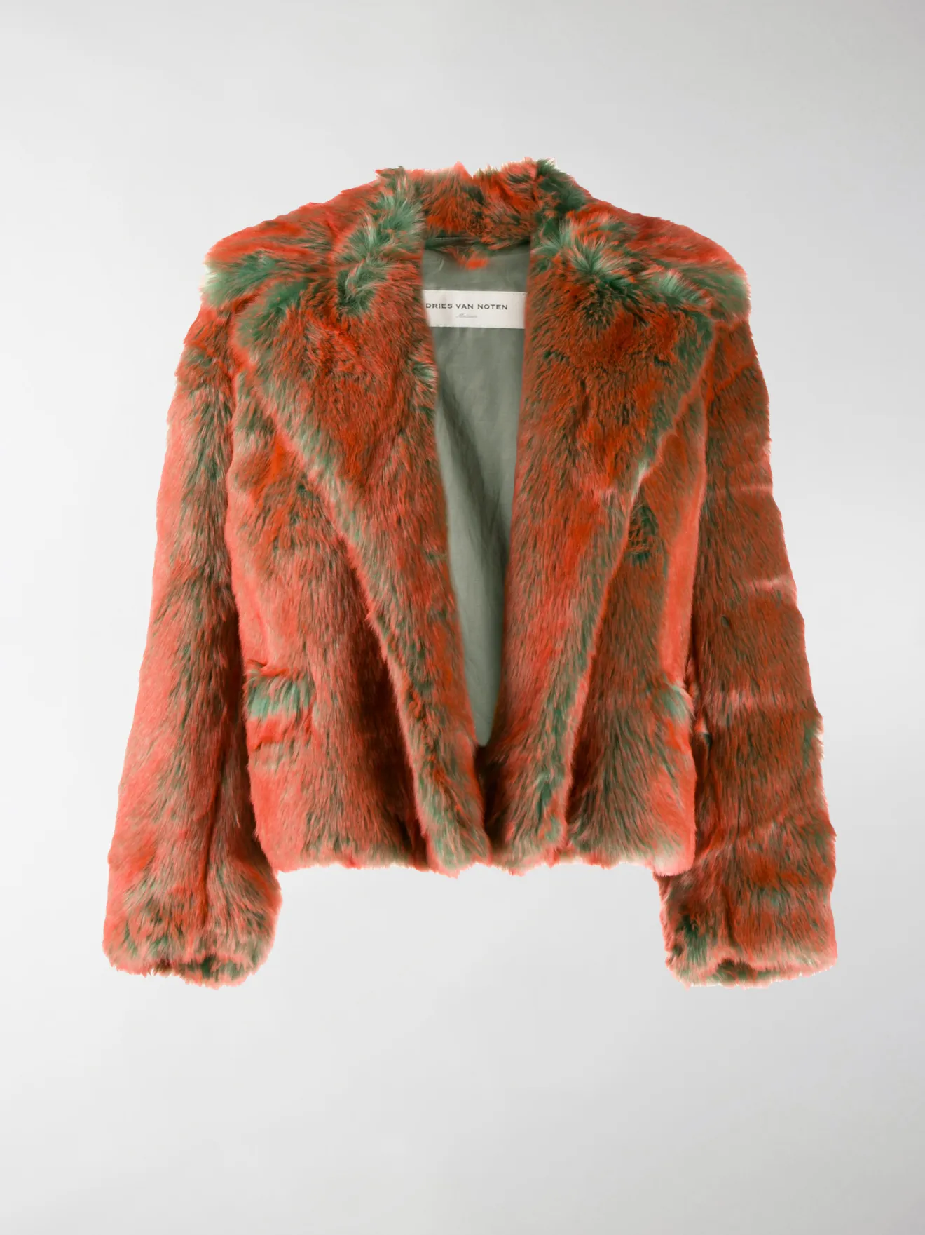 Dries Van Noten faux fur jacket orange MODES