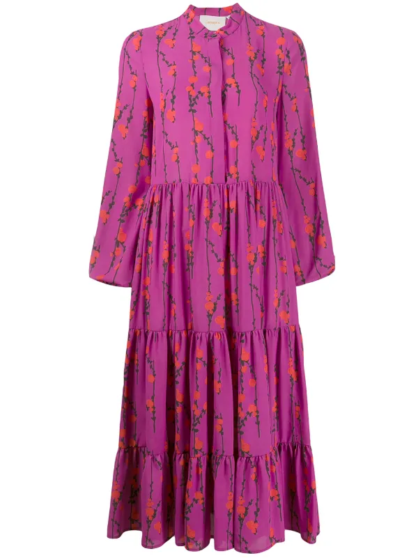 pink boho midi dress