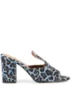 Imagen 1 de Paris Texas mules con motivo de leopardo y tacón grueso