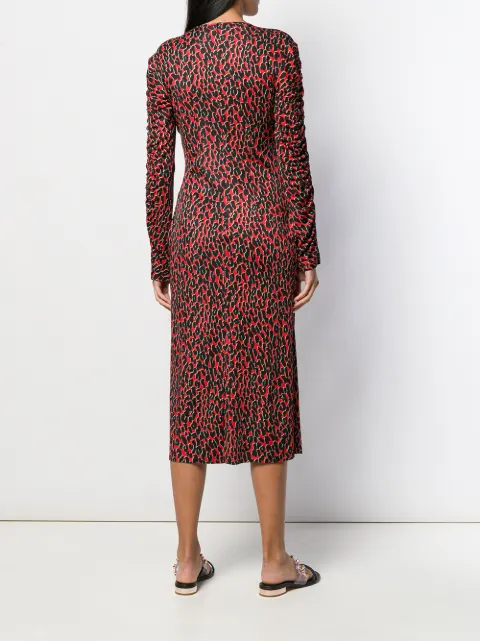 oasis red animal print dress