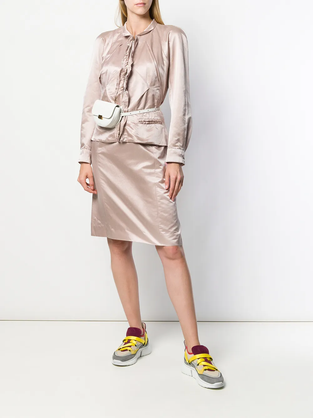 Saint Laurent Pre-Owned 1990's set met jack en rok - Roze Top Merken Winkel