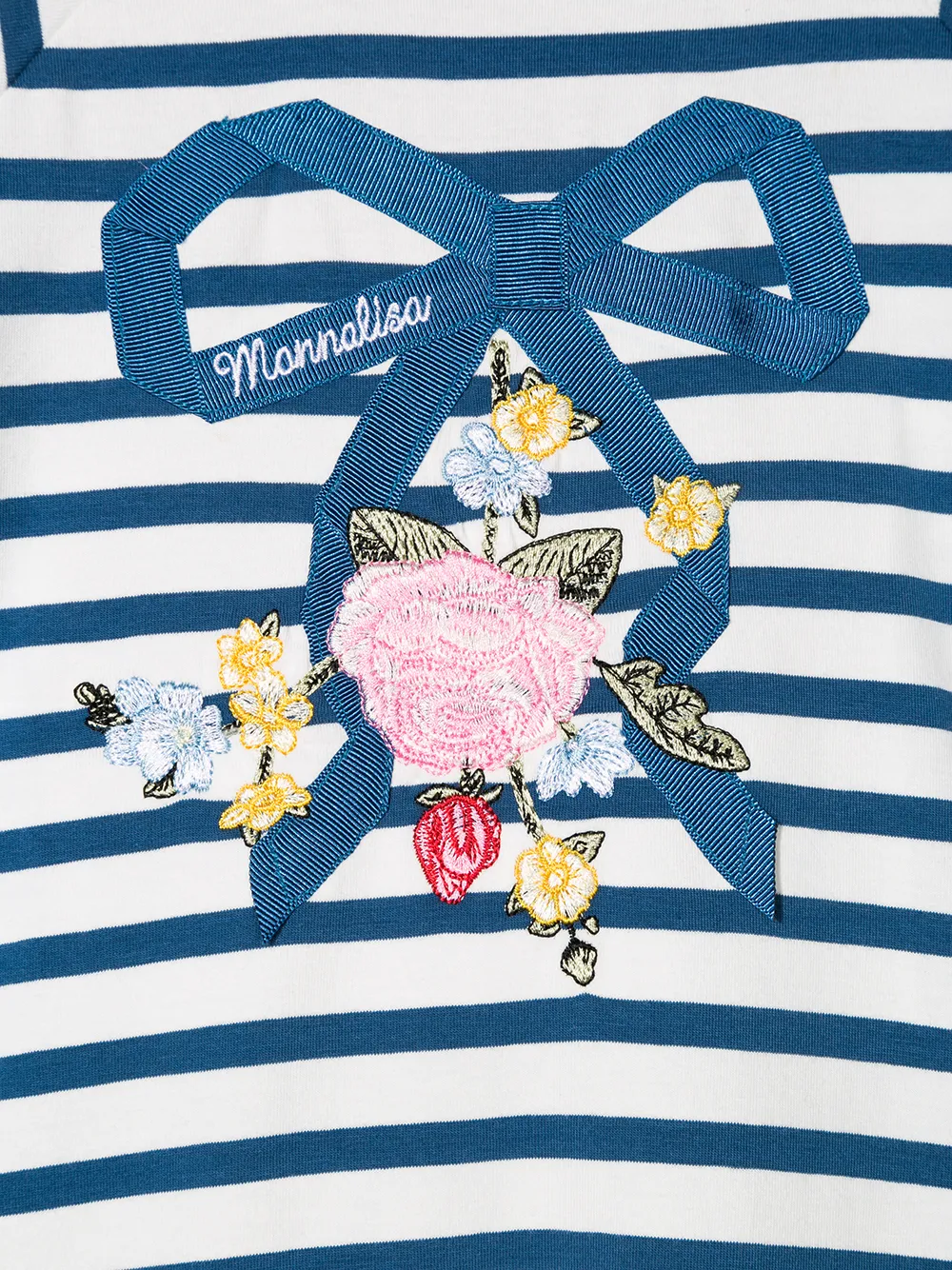 Monnalisa Jurk met strik applicatie Blauw