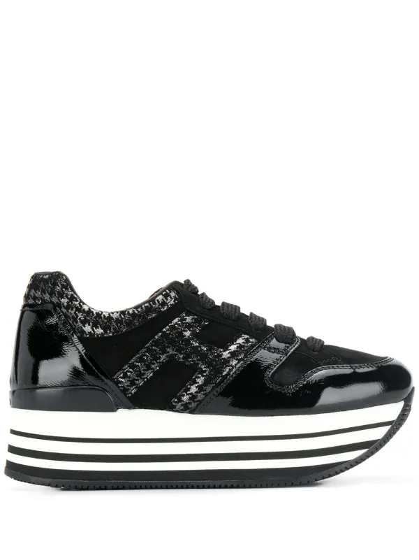 Hogan Houndstooth Print Sneakers Black FARFETCH PH