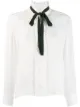 Image 1 of Sandro Paris long-sleeved bow blouse
