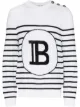 الصورة 1 من Balmain كنزة منسوجة مخططة بشعار