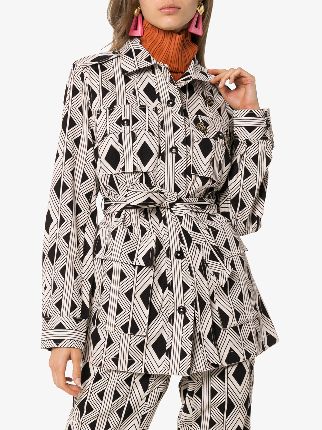 geometric print jacket展示图